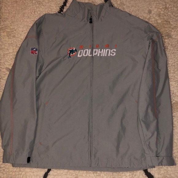 Authentic Reebok Miami Dolphins Windbreaker - Picture 2 of 3